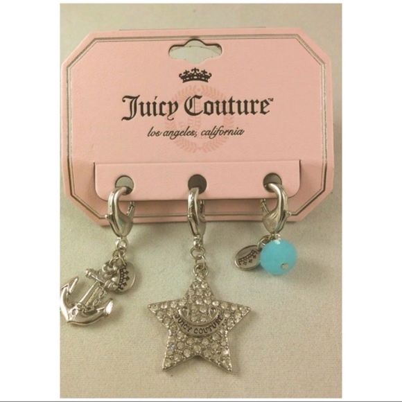 Juicy Couture Silver Anchor Star Charm Set NWT - Picture 2 of 2